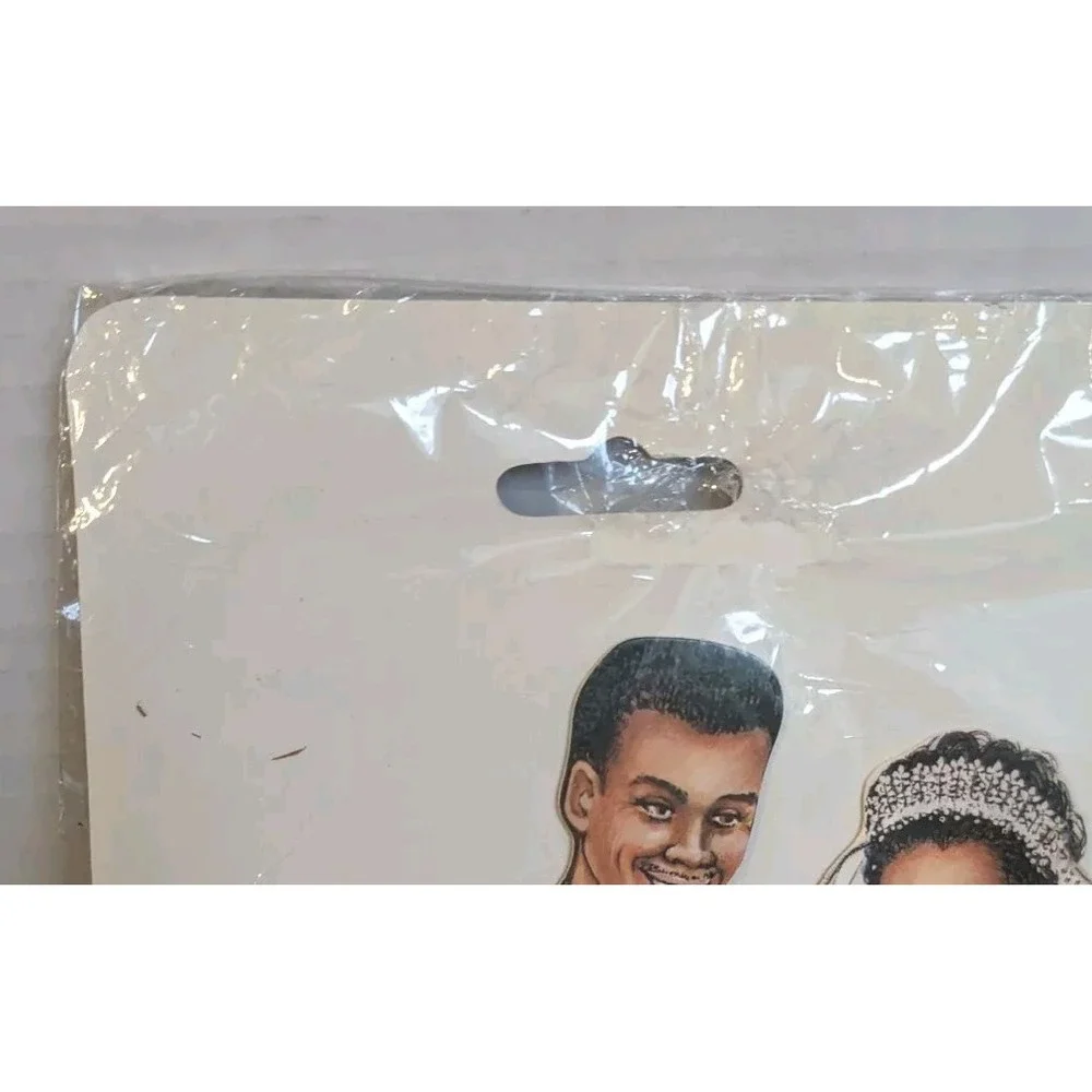 90s Wedding Centerpiece African American Bride & Groom Honeycomb NOS Beistle Vtg